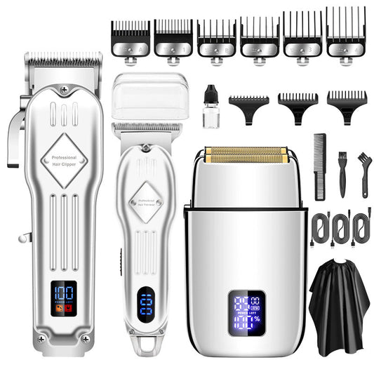 High - Power 3 - Piece Electric Hair Clippers Set for Men's Home Haircut