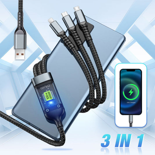 🔥Transparent Luminous 3-in-1 Super Fast Charging Cable🔥